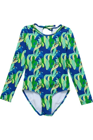 Snapper Rock UV-badpak voor meisjes - Lange mouw - UPF50+ - Toucan Jungle - - maat 14 (149-155cm)