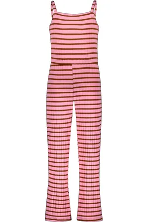 B.Nosy B.Nosy Meisjes jumpsuit - Gabriella - Sugar + pinda streep