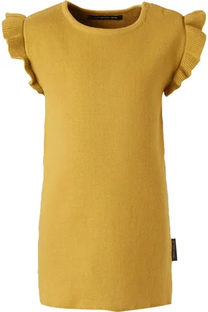 Your Wishes Knit Ruffe Dress Ochre - Jurk - Knit - - Baby - Meisjes