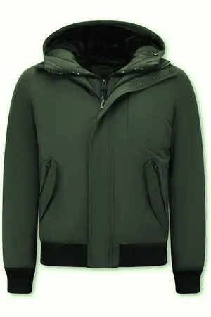 Enos Gewatteerde Jassen Heren - Winterjassen Heren - 7015 - Groene Jas
