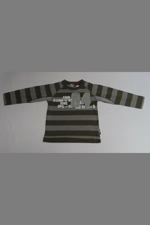 Merkloos T- shirt met lange mouw - Jongens - Bruin /grijst - 2 jaar 92