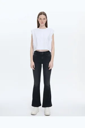 LTB Novi Dames Flared Jean - Zwart - Oriane Wash