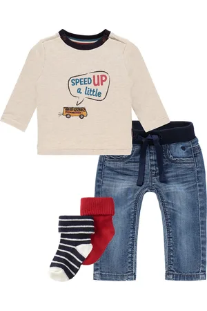 Noppies Set(4delig) Jeans met ecru shirt en 2 paar sokjes