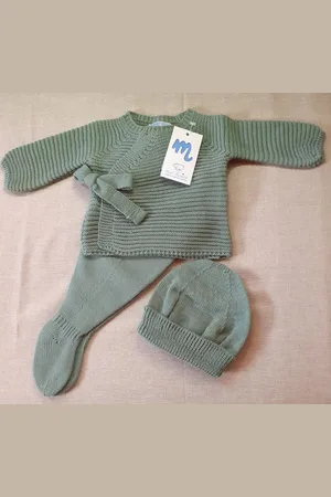 Mac Gebreid Baby Pakje 3-dlg |Truitje + broekje met voetjes + mutsje | 9422 |Olmo / |1 maand | maat 56