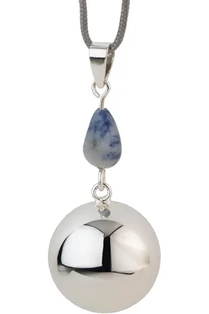 Bola Babylonia - - zwangerschapsketting - met koordje - Silver bluegrey stone