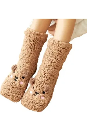 Merkloos Sloffen dames - warme sloffen beer - huissloffen - mt 36/40 - anti slip - huissokken - sloffen meisjes