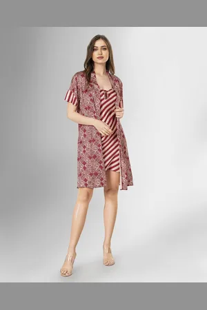 Merkloos Satijn Dames 2- Delige Nachtjapon/ Ochtendjas -Pyjama- Luxe Pyjamaset- Nachtkleding - Cadeau voor Vrouw