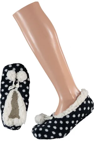 Apollo Meisjes ballerina sloffen/pantoffels met witte stippen maat 28-30