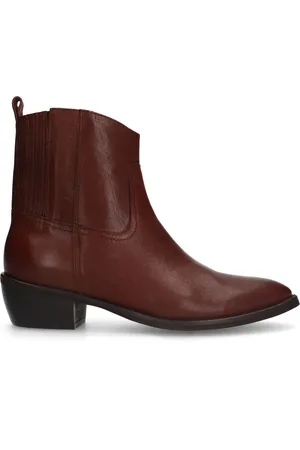 Manfield Dames - Bruine leren cowboy laarzen