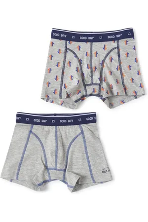Little Label Boxershorts 2-pack - grey melee arrow & grey melee 2Y - maat: 92 - bio-katoen