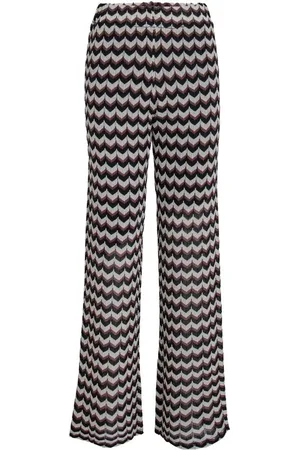 Minus Carlina Striped Knit Pants Black Metallic Stripe