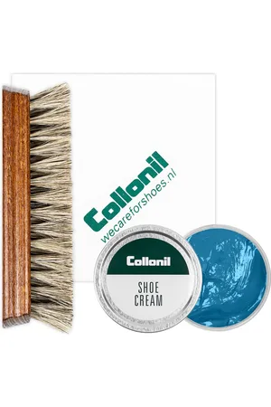 Merkloos Collonil | Schoenpoets set 3-delig | Shoe cream | Poetsdoek | Borstel | Washed Denim