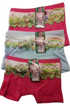 Merkloos Meisjes boxershorts - Love - 3 stuks - Bamboe - 4/5 Jaar