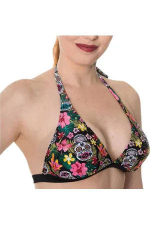 Banned Retro Rare hearts Bikinitop - Skull - XS