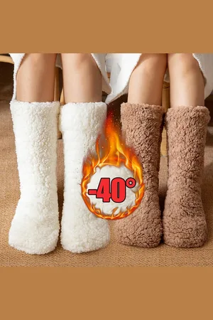 Merkloos Dikke Winter Thermische Kasjmier Sokken – Zachte Vloer Sokken voor Vrouwen – Warme Velvet Slippers en Huispantoffels – Ideaal voor Thuis, Slaapcomfort en Koude Voeten