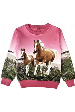Merkloos Kinder sweater, trui, met paarden print, , maat 92, horses, kind, ZEER MOOI