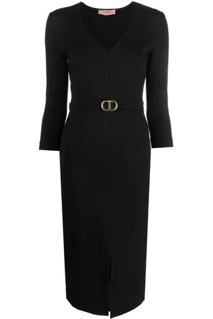 Twin-Set Twinset • zwarte jurk met logo •