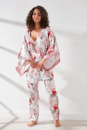 Merkloos AMARANTA- Cadeau-Satin 3 Piece Nightgown Set- 3 stuk Satijnen Pyjama set- kleur-maat L