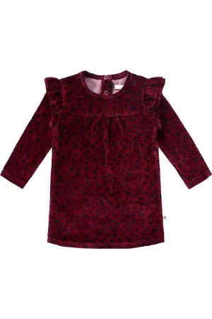 Your Wishes Panther Ruffle Sweater Dress - Feestjurk - - Velvet - Meisjes