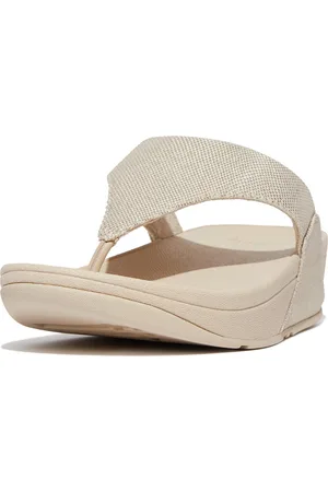 FitFlop Lulu Glitz-Canvas Toe-Post Sandals