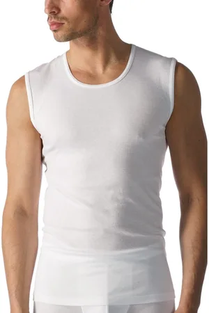 Mey Mouwloos Shirt Casual Cotton Heren 49001 101 weiss 8/XXL