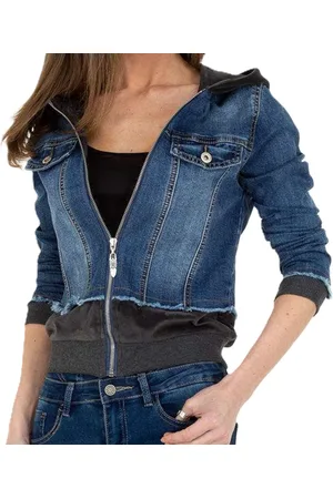 Merkloos Dilena fashion spijker jack denim fluweel