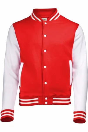 AWDis College jacket voor heren - met wit - drukknopen - katoen/polyester - Classic model M
