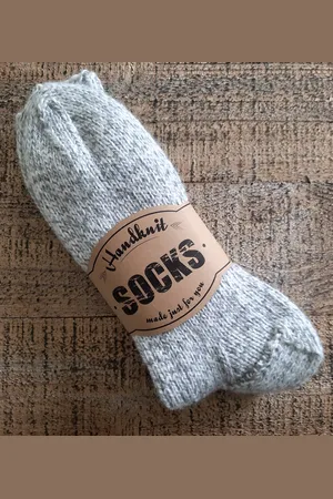 Merkloos Noorse Nordic Sokken - Handgebreide Sokken - Warme Winter Sokken - Handknit Socks - Superwash - Geitenwollen Sokken