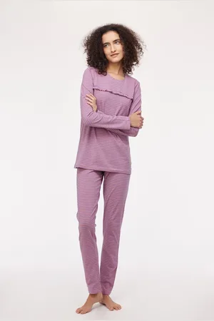 Woody Pyjama dames - dino - streep - 242-10-PZG-Z/915 - maat M