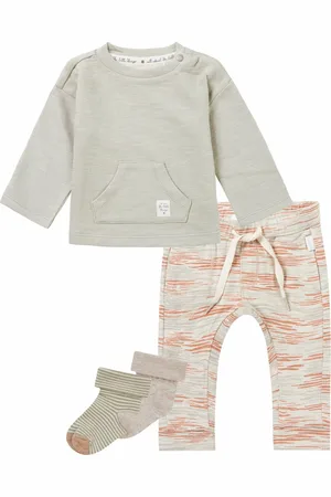 Noppies Kledingset - Jongens - 4 delig - Broek Mattawan - Shirt Moody Willow Grey - 2 paar sokjes