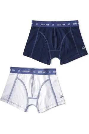 Little Label Boxershorts 2-pack - uni dark blue & white 4Y - maat: 98/104 - bio-katoen