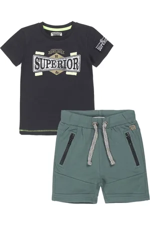 DJ Dutchjeans Kledingset(2delig) - Short - Shirt antraciet met print