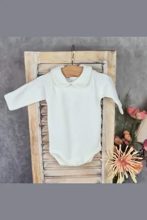 BABIDU Romper/Body | | Lange mouw | Gehaakt Randje langs kraag | 1190| 1 maand| maat 56