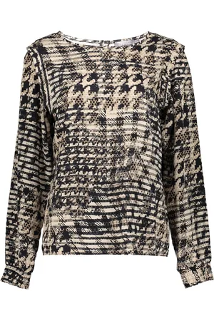 Geisha Blouse Black/sand combi
