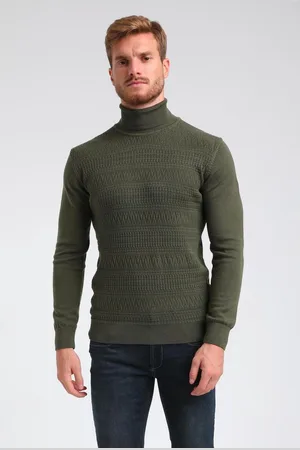 Gabbiano Trui Coltrui Met Unieke Structuur 613774 502 Army Mannen