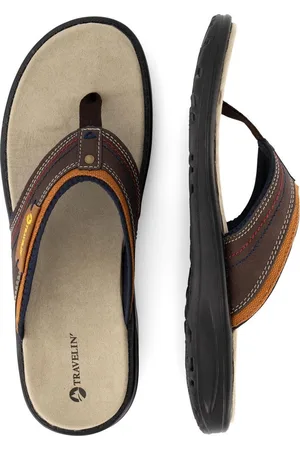 Travelin Fiksdal Heren Teenslipper - Outdoor- Sport- en WandelSandalen met Profielzool - Bruin