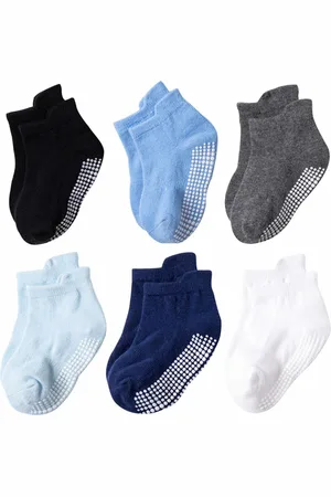 Merkloos Antislip sokken voor baby’s/kinderen|Jongens sokken 1-3 jaar|Anti slip|6 paar