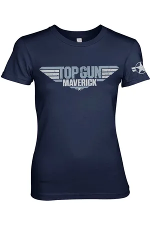Top Gun Maverick Distressed Logo Girly Tee Damen T-Shirt Navy-M