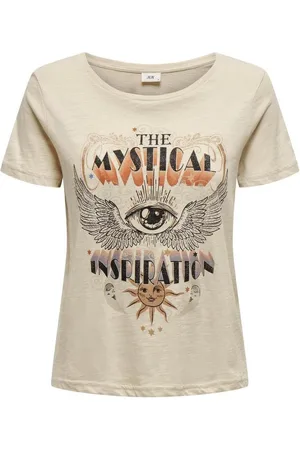 JDY Jacqueline de Yong T-shirt vupti Slub Ss O Neck T-shirt Jrs 15330631 Tapioca/mystical Dames