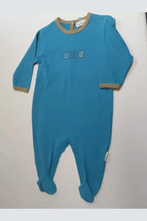 Merkloos Pyjama - 1 delig - Unie - Turqoise - 1 jaar 80