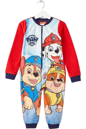 Paw Patrol Onesie - rood met blauw - fleece huispak pyjama - maat 92