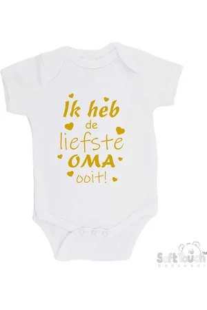 Merkloos 100% katoenen Romper "Ik heb de liefste Oma ooit!" Moederdag Jongens Katoen