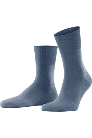 Falke Run anatomische pluche zool katoen sokken unisex blauw