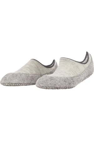 Falke Cosyshoe antislip noppen merinowol huissokken pantoffels dames grijs