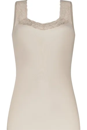 Ten Cate Secrets Lace women singlet met kant (1-pack) - dames singlet - amandelkleurig