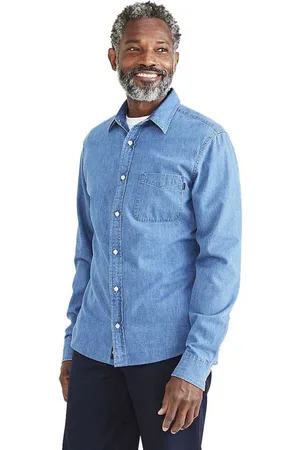 Dockers A1114-0045 Slim Icon Overhemd Met Lange Mouwen Blauw M Man
