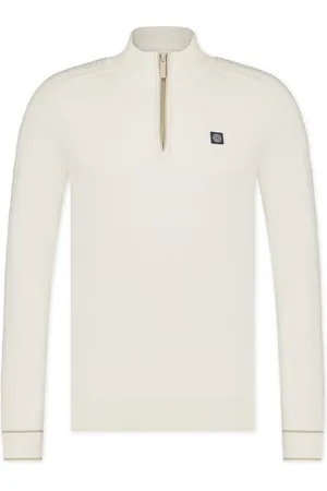 Blue Industry Half Zip Trui Ecru