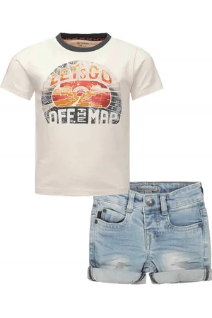 Noppies Koko Noko - - Kledingset - 2DELIG - Broek Jeans Short - Shirt Garissa Antique White