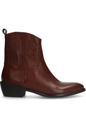 Manfield Dames - Bruine leren cowboy laarzen