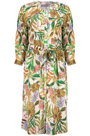 Geisha Jurk A Lijn Jurk Met Bloemige Print 47230 20 Off-white/emerald/pink Dames
